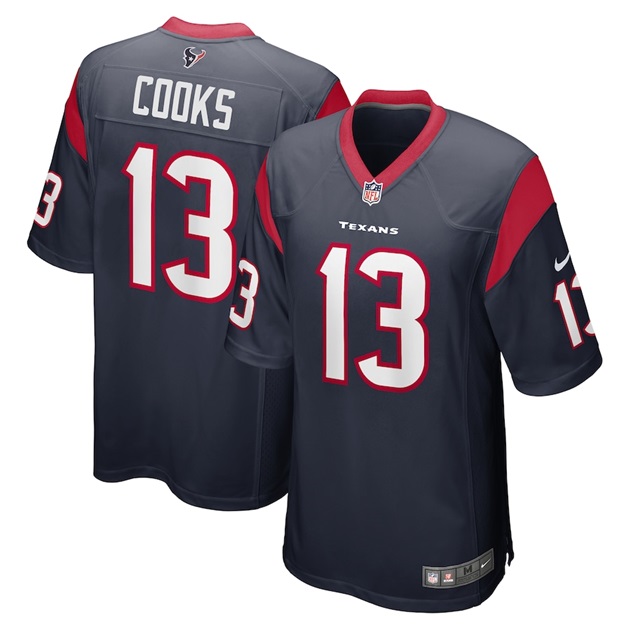 mens nike brandin cooks navy houston texans game jersey